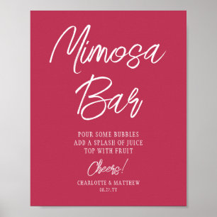 Mimosa Bar Cheers Moderne Schrift Viva Magenta Poster