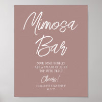 Mimosa Bar Cheers Moderne Script Rose Gold