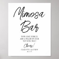 Mimosa Bar Cheers Modernes handgeschriebenes Schwa