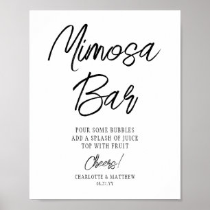 Mimosa Bar Cheers Modernes handgeschriebenes Schwa Poster