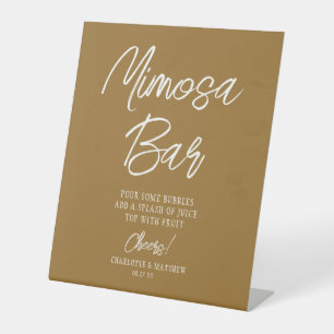 Mimosa Bar Cheers Modernes handgeschriebenes Skrip Sockelschild