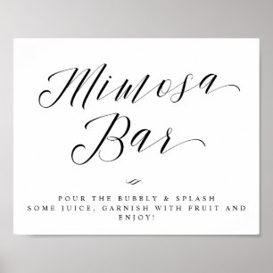 Mimosa Bar Chic Bridal Shower or Wedding Sign Poster