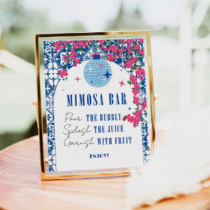 Mimosa Bar Dancing Queen griechisches Brautparty Poster