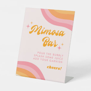 Mimosa Bar dazed & Verlobt Groovy Pink & Orange Sockelschild