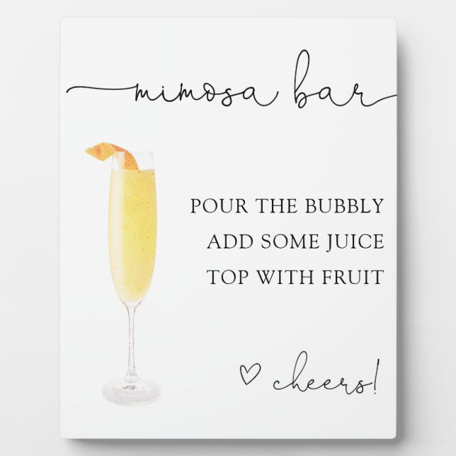 Mimosa Bar Drink Sign Fotoplatte (Vorderseite)