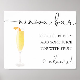 Mimosa Bar Drink Sign Poster