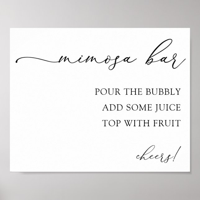 Mimosa Bar Drink Sign Poster (Vorne)