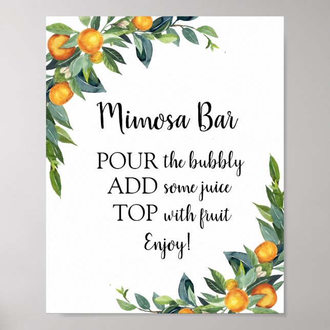 Mimosa Bar Drink Sign Poster (Vorne)
