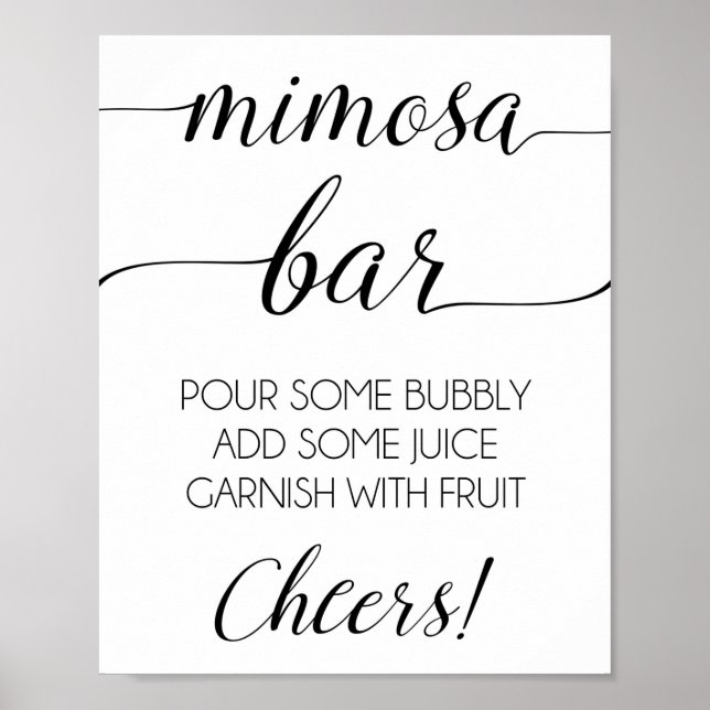 Mimosa-Bar-Druck | Mimosa-Schild für Dusche oder P Poster (Vorne)