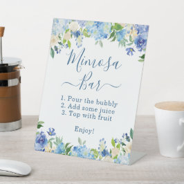 Mimosa Bar Elegant Blue Hydrangea Floral Sockelschild