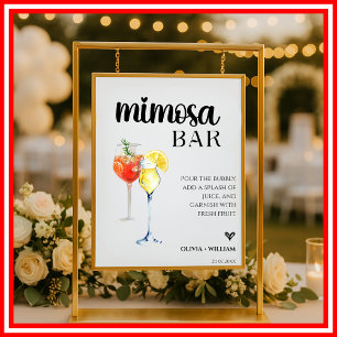 Mimosa-Bar-Hochzeitsbar-Skript-Schild Poster