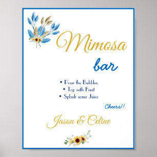 Mimosa-Bar-Hochzeitsschild Poster