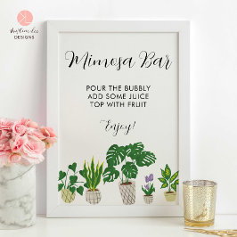 Mimosa Bar House Pflanze Brautparty Party Poster