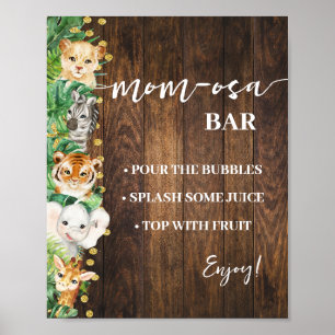 Mimosa Bar Mama-osa Bar Safari Rustikale Babydusch Poster