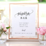 Mimosa Bar Minimalistisch Kalligraphie Schwarz/Wei Poster<br><div class="desc">Verwenden Sie das Vorlagenformular,  um Ihre Personalisierung hinzuzufügen. Verwenden Sie das erweiterte Menü,  um die Schriftart und Farben zu ändern.</div>