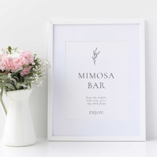 Mimosa Bar Moderne Elegante Hochzeit Einfach Poster