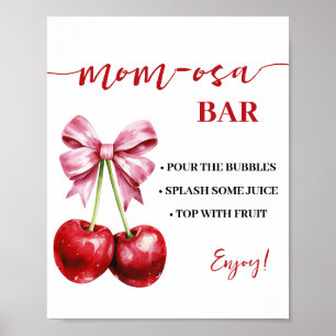 Mimosa Bar Momosa Bar Cherry Coquette Babydusche Poster