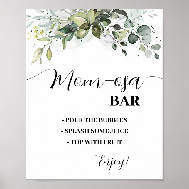Mimosa Bar Momosa Bar Greenerity Baby Duschzeichen Poster (Vorne)