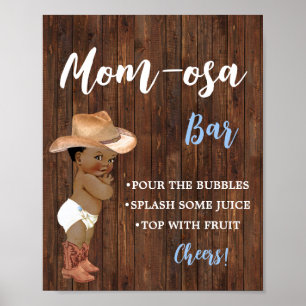 Mimosa Bar Momosa Bar OM Cowboy Babydusche Zeichen Poster