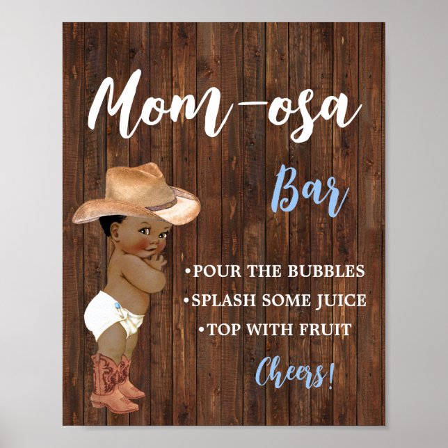 Mimosa Bar Momosa Bar OM Cowboy Babydusche Zeichen Poster (Vorne)
