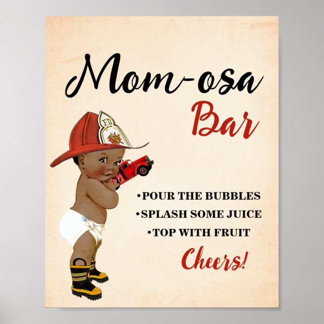 Mimosa Bar Momosa Bar OM Feuerwehrmännchen Kinderd Poster (Vorne)