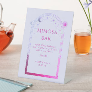 Mimosa Bar Mystical Lavender Pink Sun Moon Stars Sockelschild