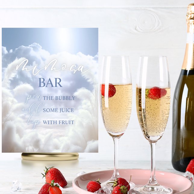 Mimosa Bar on Cloud Nine 9 Pampas Brautparty Poster (Mimosa Bar On Cloud Nine 9 Pampas Bridal Shower Poster)