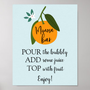 Mimosa-Bar-Orangeschild Poster