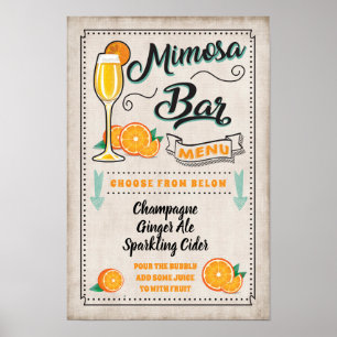 Mimosa Bar Party Sign Poster