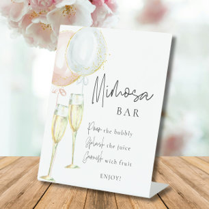 Mimosa Bar Pink & Blue Balloon Gender Reveal Sockelschild