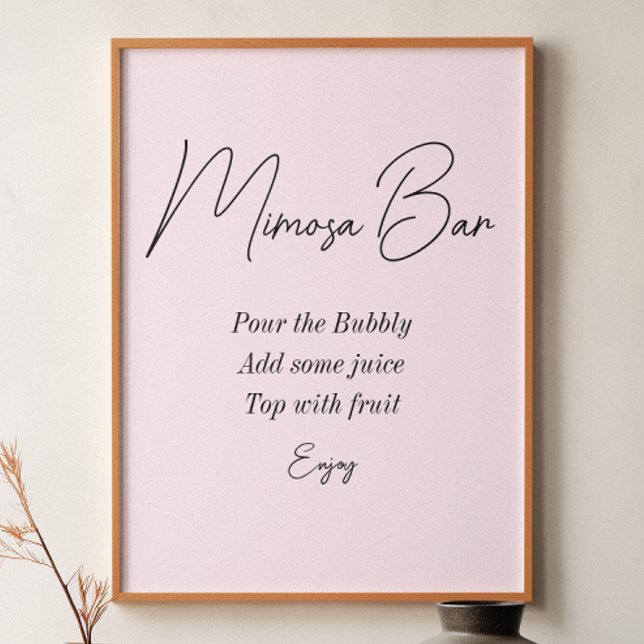 Mimosa Bar Pink Brautparty Poster (Von Creator hochgeladen)