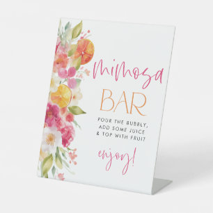 Mimosa-Bar-Podium-Schild Zitrus Brautparty Sockelschild