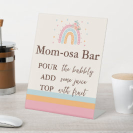Mimosa Bar Rainbow Baby Dusche Pink Pedestal Sockelschild