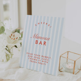 Mimosa Bar Retro Red & Blue Bachelorette Sockelschild