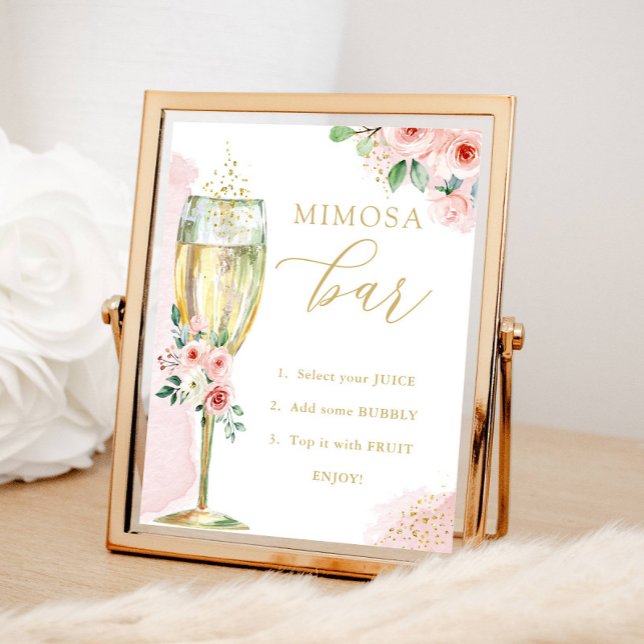 Mimosa Bar, Rosa und Gold Blume & Glas, Dusche Poster (Von Creator hochgeladen)