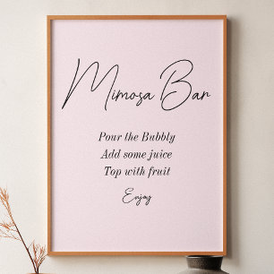 Mimosa-Bar Rosé Hochzeitsparty  Poster
