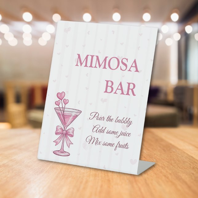 Mimosa-Bar-Schild | A Tiny Bit Engaged Brautparty Sockelschild (Von Creator hochgeladen)