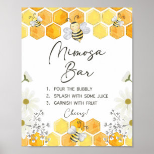 Mimosa-Bar-Schild Gelbe Honigbiene Dusche Schild