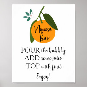 Mimosa-Bar-Schild Orange Poster