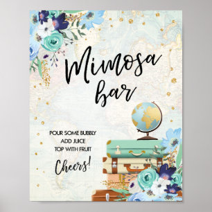 Mimosa Bar Sign Adventure Travel Showroom Tafel Poster