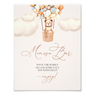 Mimosa Bar Sign Bear Baby Dusche mit Balloons Fotodruck