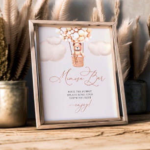 Mimosa Bar Sign Bear Baby Dusche mit Balloons Fotodruck