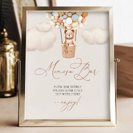 Mimosa Bar Sign Bear Baby Dusche mit Balloons Fotodruck