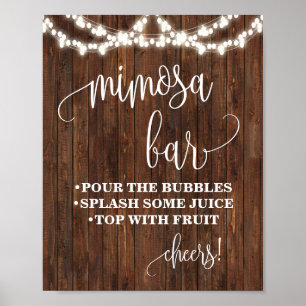 Mimosa Bar Sign Brautparty Western Wedding Poster