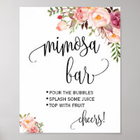 Mimosa Bar sign Bridal Polterabend Rosa Blütenprac