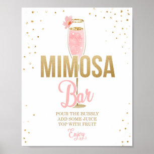 Mimosa Bar Sign Brunch und Bubbly Brautparty Poster