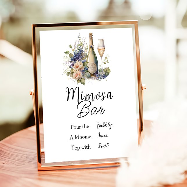 Mimosa Bar Sign Floral Champagne Bridal Shower Poster (Von Creator hochgeladen)