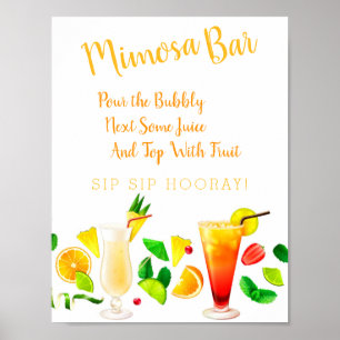 Mimosa Bar Sign Modern Wedding Poster