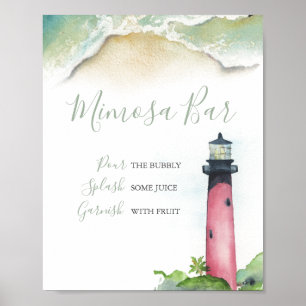 Mimosa Bar Watercolor Leuchtturm Poster