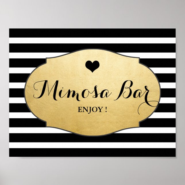Mimosa Bar Wedding Sign Imitate Poster (Vorne)